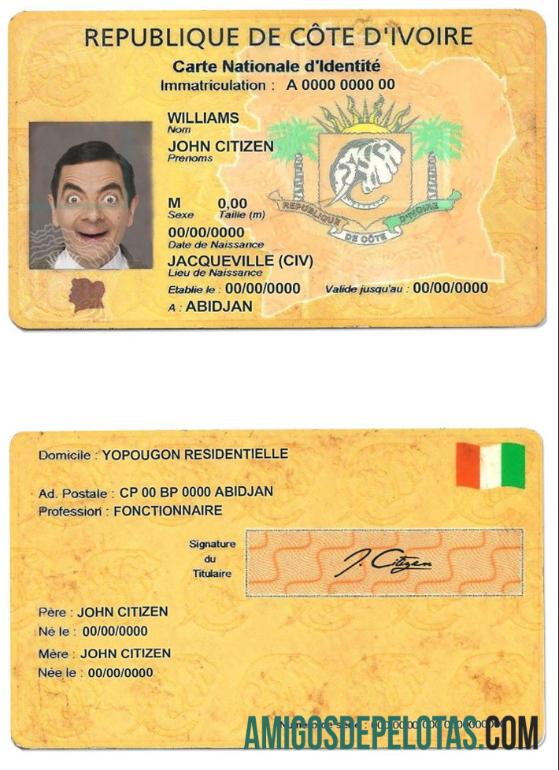 Modelo de identificação da Costa do Marfim